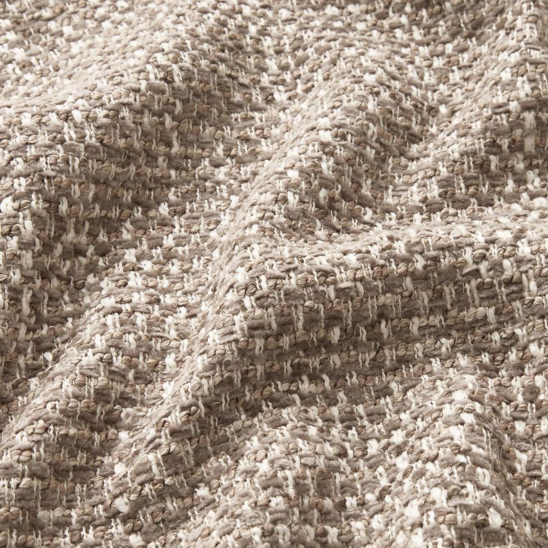 tessuto da tappezzeria Aspetto bouclé colorato – talpa scuro/beige chiaro, image number 2