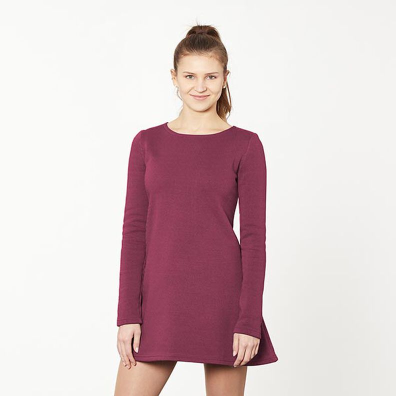 French terry leggero tinta unita – rosso Bordeaux, image number 6