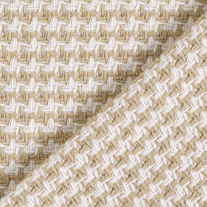 Tessuto grezzo per cappotto pied de poule – beige/bianco,  image number 5