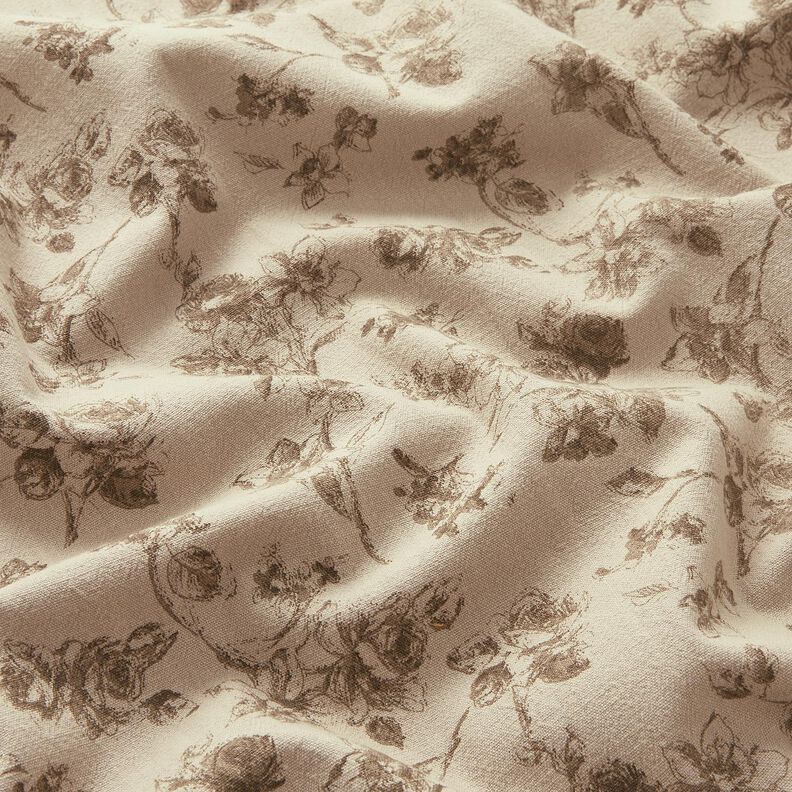tessuto in cotone Rose antiche – tortora chiaro/duna, image number 2