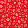 tessuto in cotone popeline Cristalli di neve – rosso/oro,  thumbnail number 1