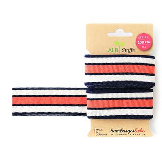 GOTS nastri jacquard bio STRIPE ME COLLEGE [200 cm | 3,5 cm] | Albstoffe | Hamburger Liebe, 