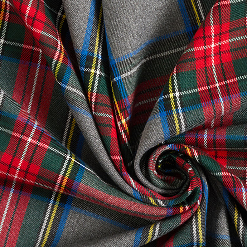 tessuto stretch per pantaloni Quadri scozzesi – grigio ardesia/rosso,  image number 3