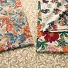 tessuto arredo mezzo panama Fiori sontuosi – naturale/porpora,  thumbnail number 5