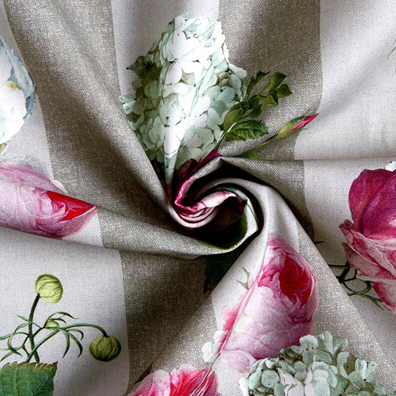 Tessuti da esterni canvas ortensie & rose – sabbia, image number 3
