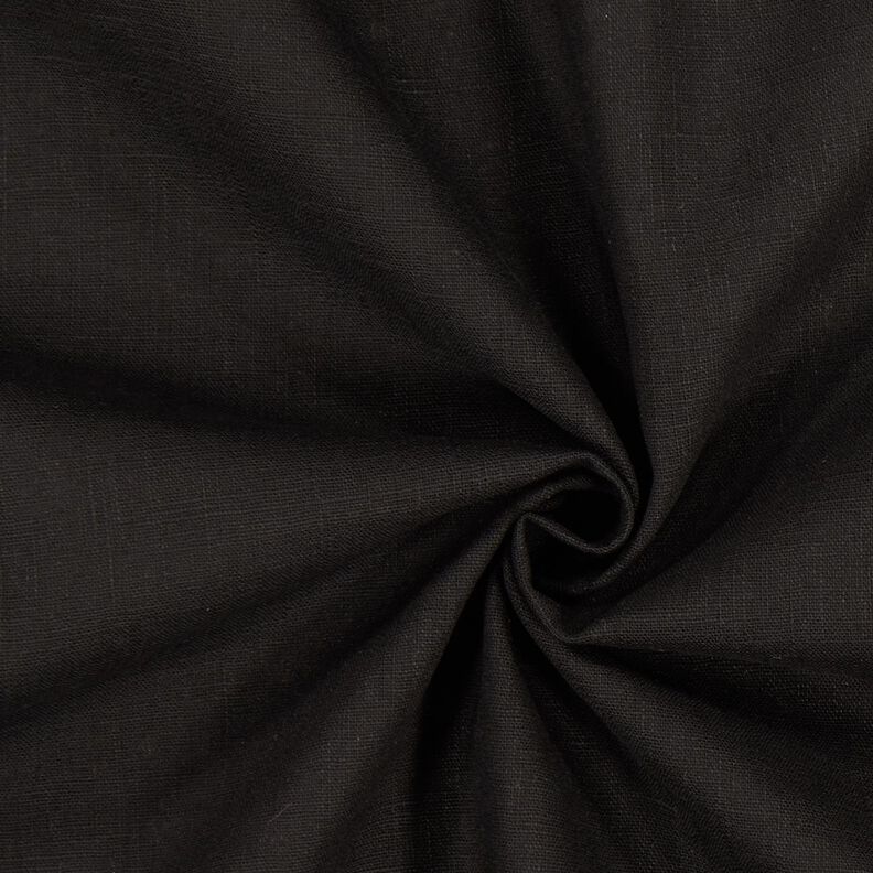 Tessuto di lino misto Ramie medio – nero,  image number 1