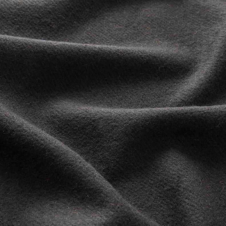 Tessuto per cappotti misto lana, tinta unita – nero,  image number 2
