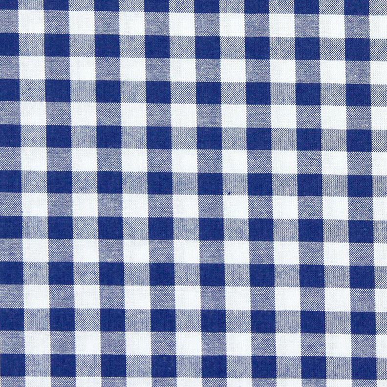 tessuto in cotone Quadro vichy 1 cm – blu reale/bianco,  image number 1