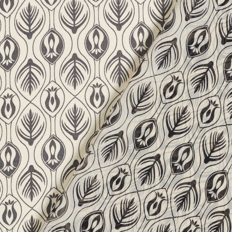 Motivo art deco in chiffon – nero/bianco,  image number 4