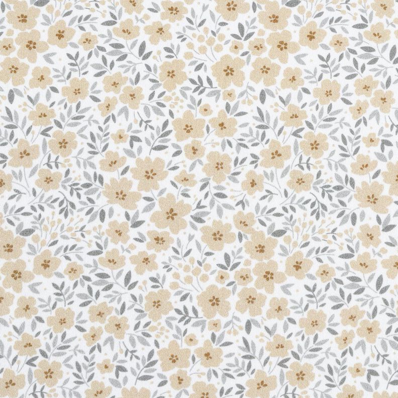 tessuto arredo satin di cotone Mare di fiori – anacardo/bianco,  image number 1