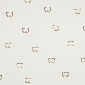 Jersey a nido d’ape orsetti | Poppy Fabrics – bianco lana/marrone capriolo, 