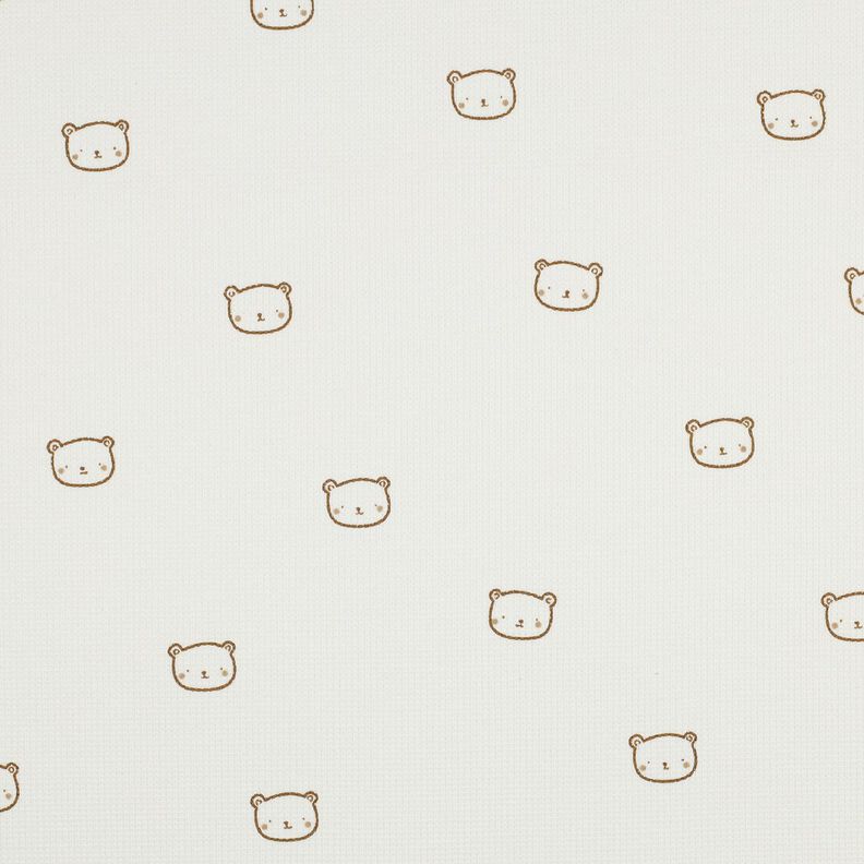 Jersey a nido d’ape orsetti | Poppy Fabrics – bianco lana/marrone capriolo,  image number 1