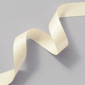 Nastro in satin [15 mm] – bianco lana, 