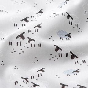popeline di cotone Pecore sul prato – grigio chiaro, 