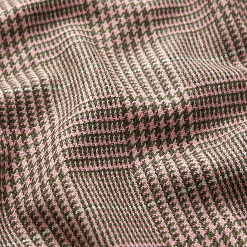 Tessuto in lana Principe di Galles – rosa/cachi,  image number 2