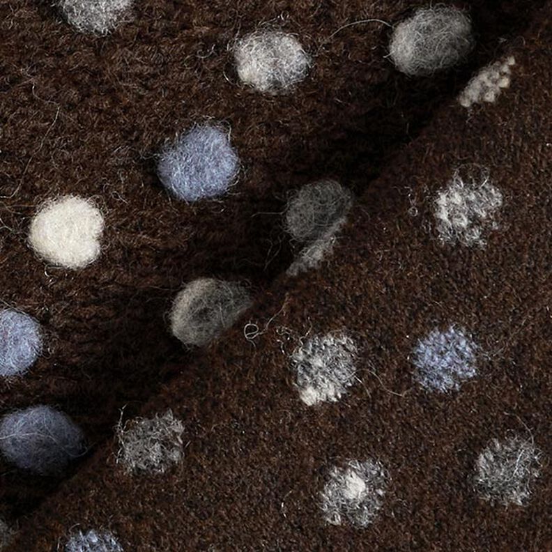 tessuto in maglia di lana, pallini colorati – marrone scuro,  image number 4