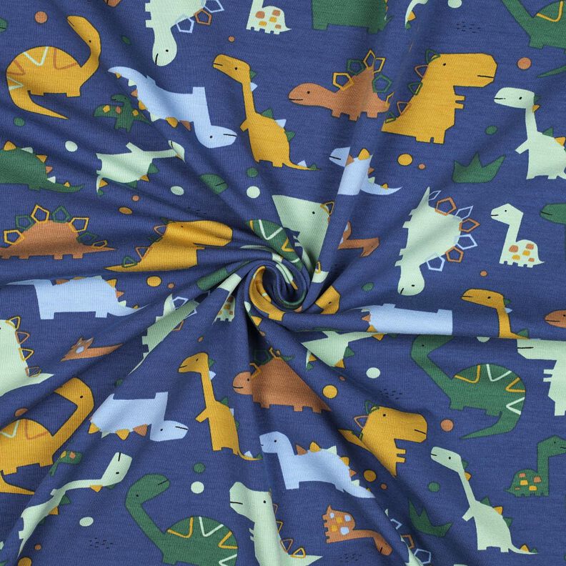felpa estiva dinosauri | Poppy Fabrics – indaco/azzurro, image number 3