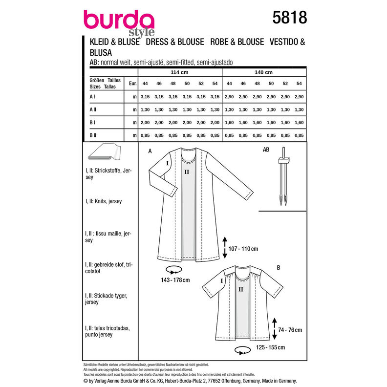 Plus-Size Vestito / Camicetta 5818 | Burda | 44-54,  image number 9