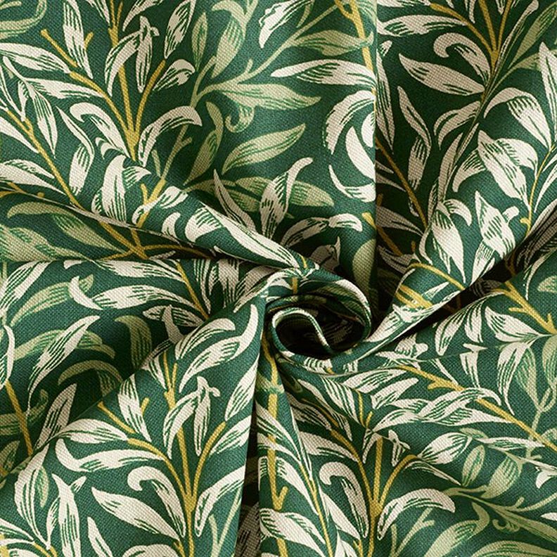 tessuto arredo mezzo panama rami intrecciati – naturale/verde scuro,  image number 3