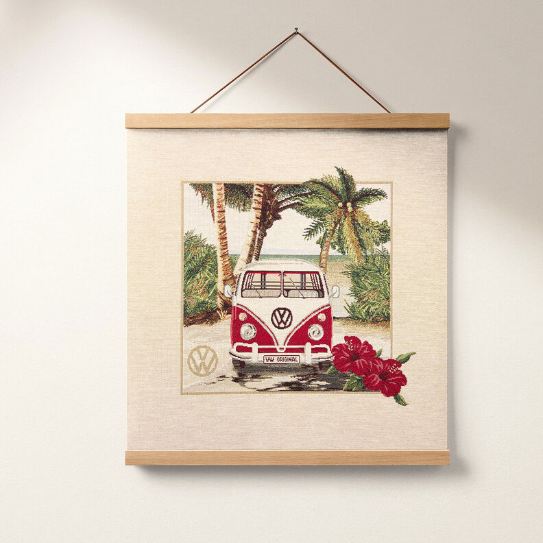 tessuto arredo taglio di tessuto gobelin Bulli VW – naturale/rosso,  image number 8