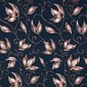 jersey di cotone Foglie scintillanti | Glitzerpüppi – blu notte/rosa antico scuro,  thumbnail number 1