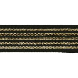 nastro elastico a righe [ Larghezza: 25 mm ] – nero/oro, 