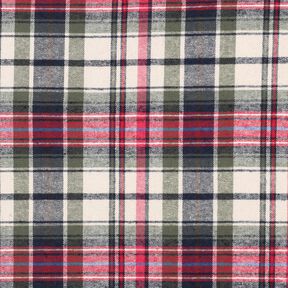 flanella di cotone Quadri | Poppy Fabrics – verde oliva/rosso, 