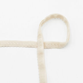 Fettuccia elastica per bordi in pizzo [20 mm] – beige, 