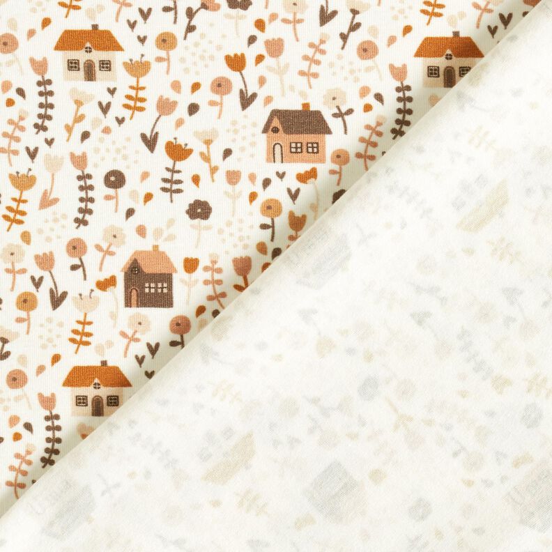 jersey di cotone Piccole case sul prato – bianco lana, image number 4