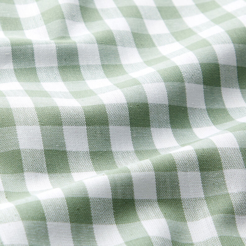 tessuto in cotone Quadro vichy 1 cm – verde salvia/bianco,  image number 2