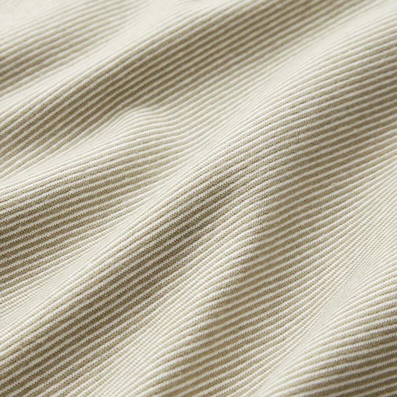 Costina tubolare per polsini con anelli stretti – verde oliva chiaro/bianco lana,  image number 2