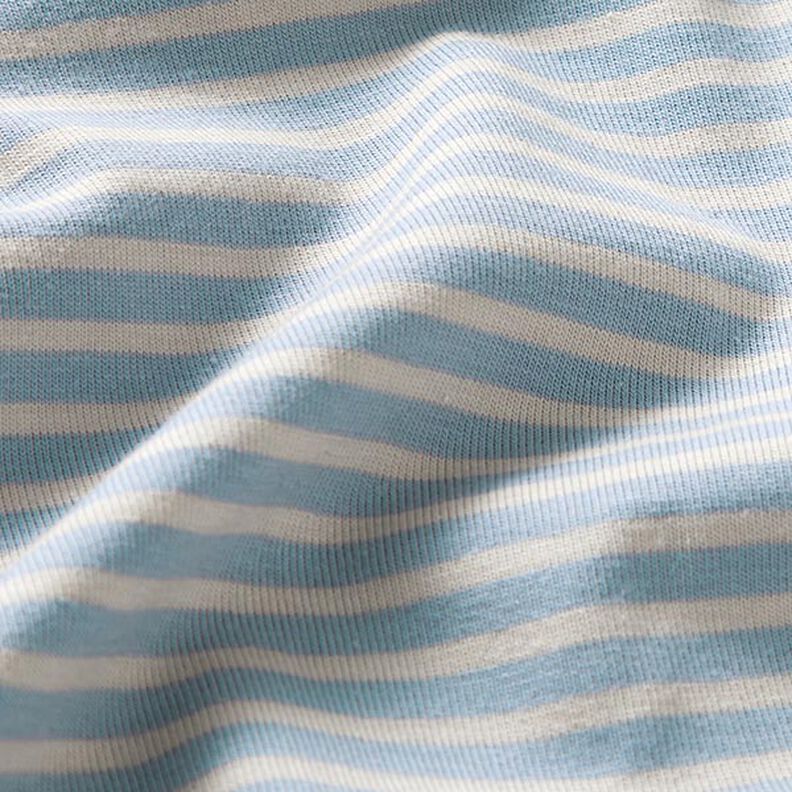 Jersey in cotone a righe sottili – anacardo/azzurro,  image number 2