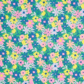 cotone rivestito fiori pastello | Poppy Fabrics – verde erba/rosa, 