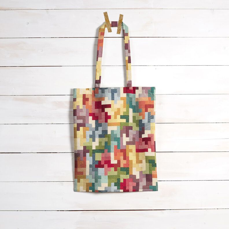 tessuto arredo gobelin Tetris – rosso carminio/verde,  image number 8