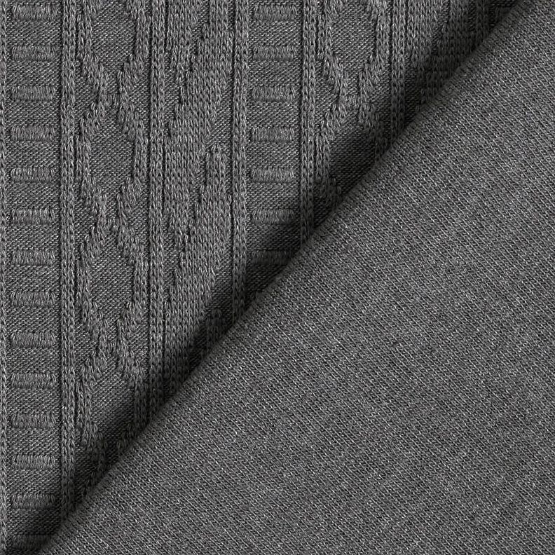 jersey jacquard Misto cotone decorato a righe – grigio scuro,  image number 4