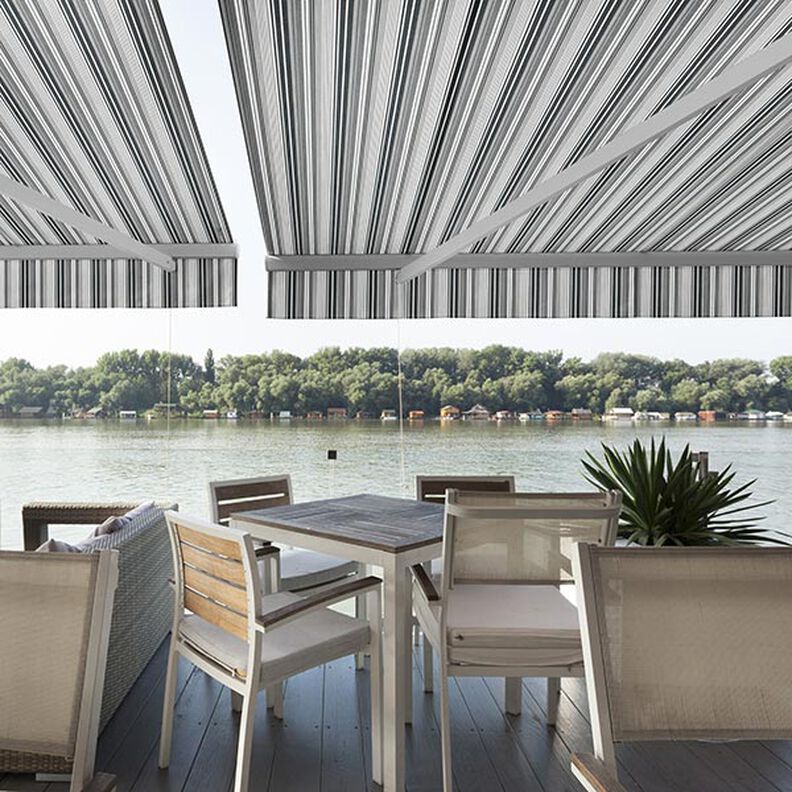 tessuto per tende da sole righe assortite – grigio chiaro/grigio scuro,  image number 11