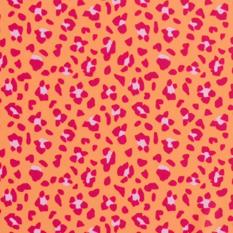 Tessuto per costumi da bagno con stampa leopardata – arancio pesca/rosa fucsia acceso,  image number 1