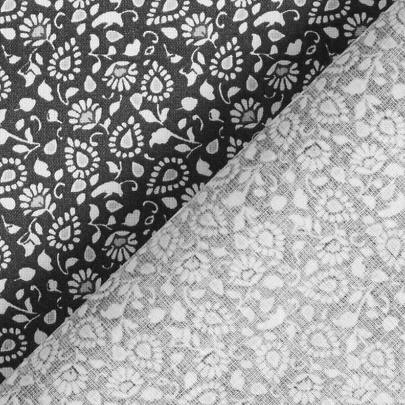 Cretonne di cotone piccoli motivi paisley – grigio scuro,  image number 4