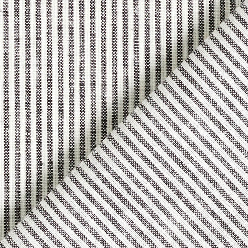 misto cotone-lino righe sottili – nero/bianco lana,  image number 4
