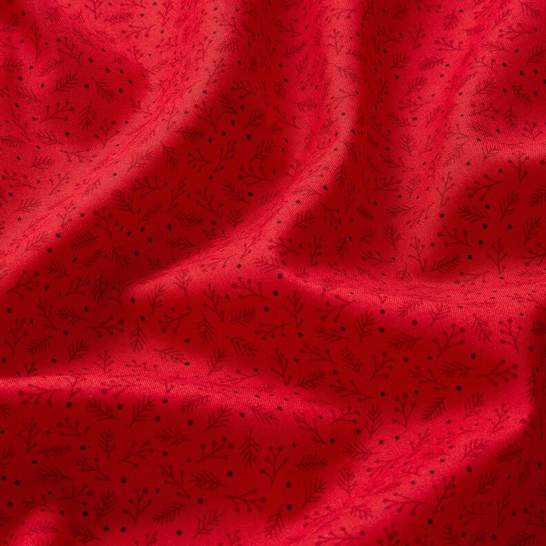 tessuto in cotone popeline Rami festivi – rosso scuro, image number 2