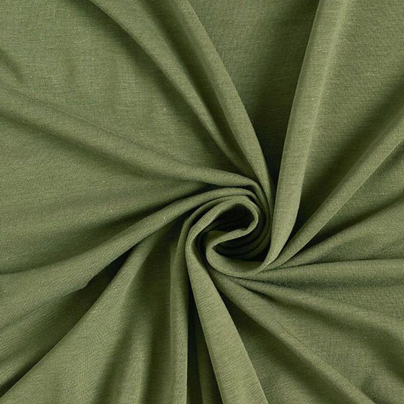 bambù jersey di viscosa tinta unita – verde oliva,  image number 1