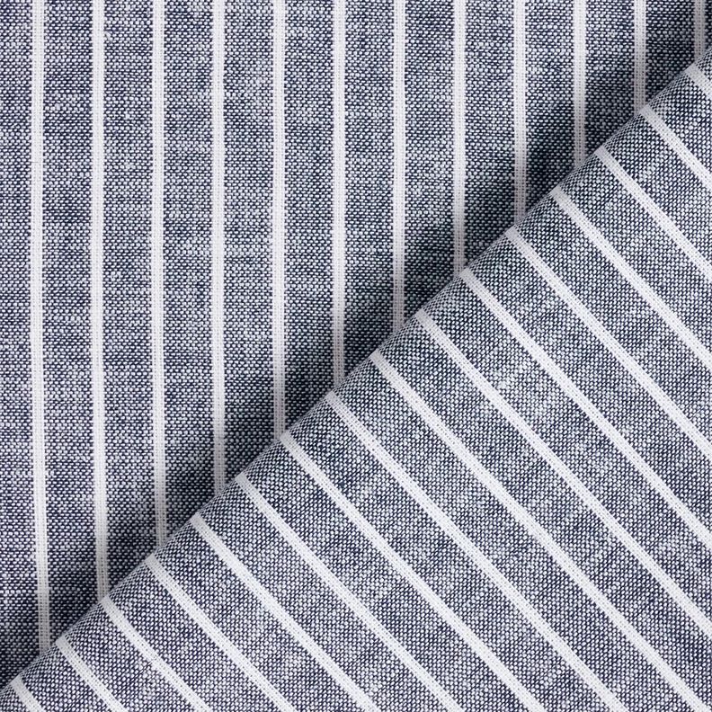 misto cotone-lino righe ampie – blu notte/bianco,  image number 4