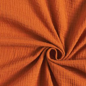 GOTS mussolina / tessuto doppio increspato | Tula – terracotta, 