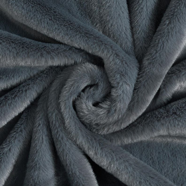 pelliccia sintetica tinta unita – grigio blu,  image number 1