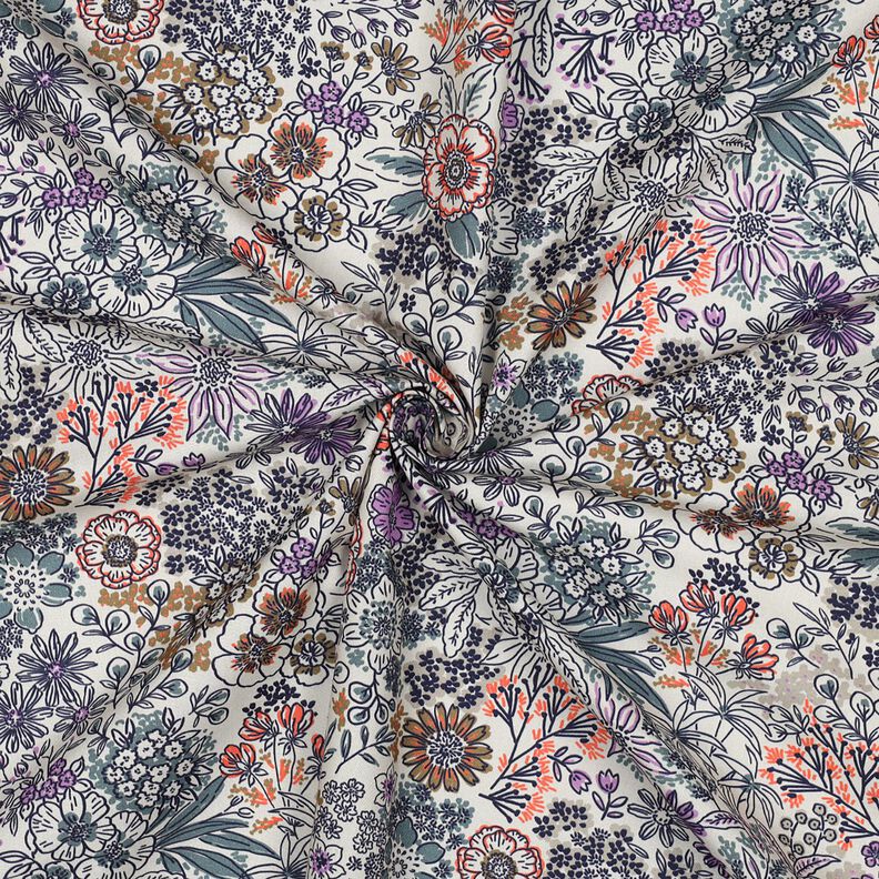 popeline di cotone fiori selvatici | Poppy Fabrics – bianco, image number 3