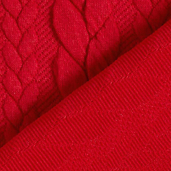 Jersey jacquard, cloqué, motivi a treccia – rosso,  image number 4