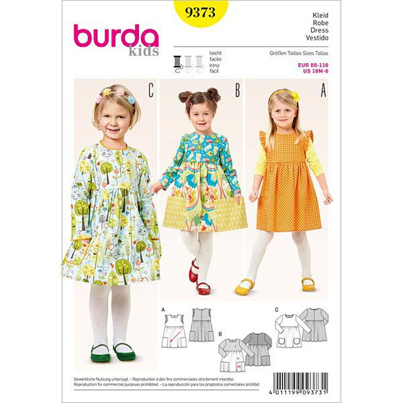 abito bambina, Burda 9373,  image number 1