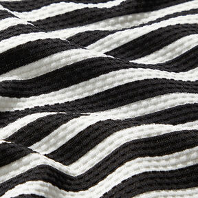 Maglia con struttura jacquard a righe trasversali – bianco/nero, 