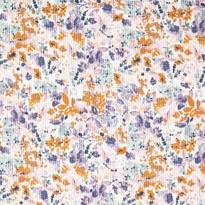 piqué nido d’ape fiori acquerello | Poppy Fabrics – bianco/lavanda, 