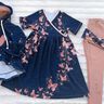jersey di cotone Farfalle scintillanti | Glitzerpüppi – blu notte/rosa anticato,  thumbnail number 6